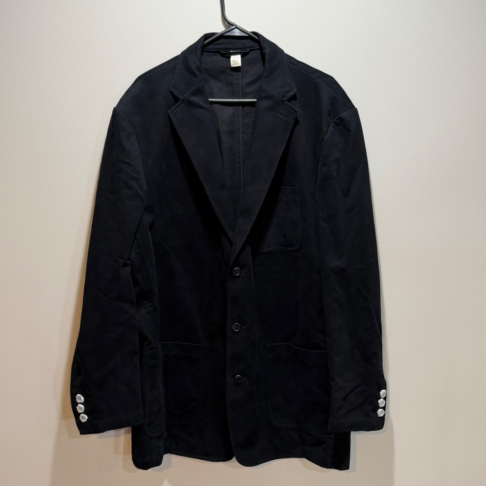 Territory Ahead Mens Black Cotton Twill Chore Blazer Jacket Size 48R 3-Button